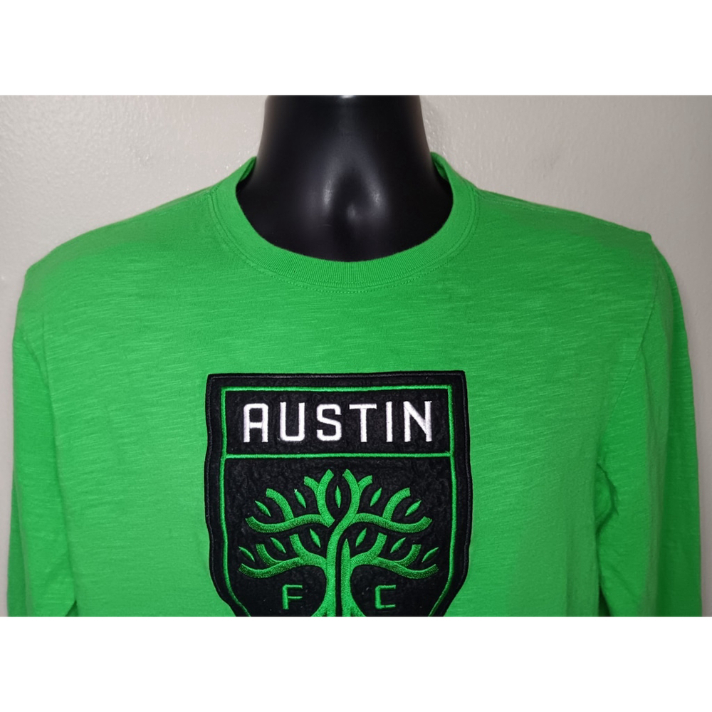 Mitchell & Ness Austin FC Adult Medium T-shirt Soccer Long Sleeve Green Tee EUC - Picture 2 of 9